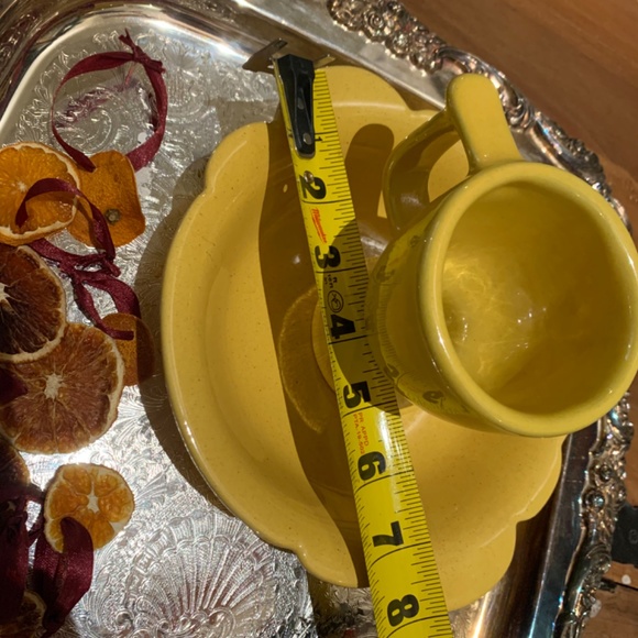 Frankoma 30B Sunshine Yellow Scalloped Bowl And Pedestal C13 Mug - Picture 11 of 11